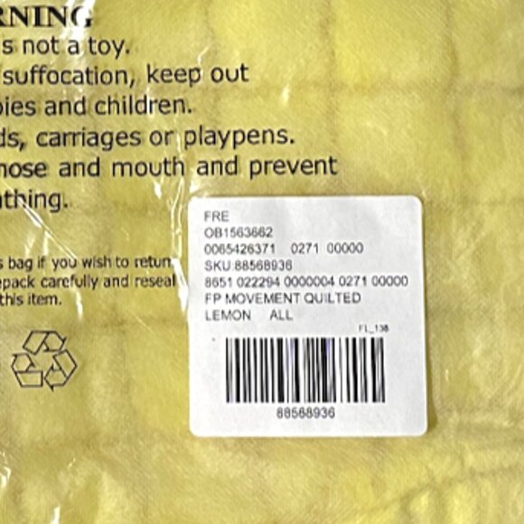 Free People Quilted Carryall 💛  Lemon Zest - FACTORY SEALED - Picture 6 of 7